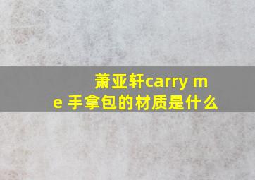 萧亚轩carry me 手拿包的材质是什么