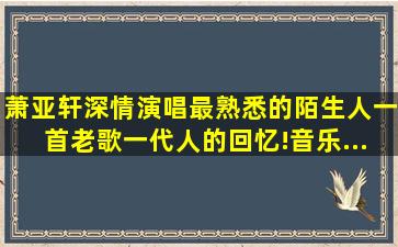 萧亚轩深情演唱《最熟悉的陌生人》一首老歌,一代人的回忆!,音乐...