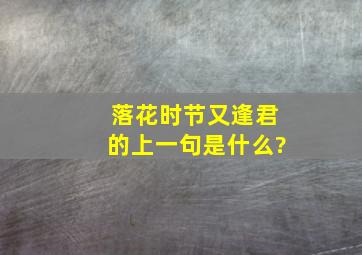 落花时节又逢君的上一句是什么?