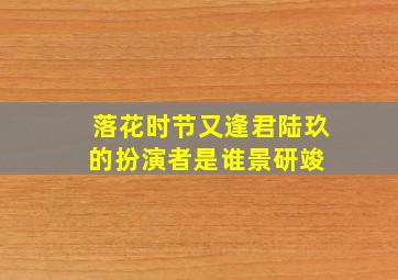 落花时节又逢君陆玖的扮演者是谁景研竣 