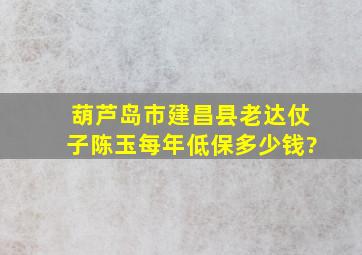 葫芦岛市建昌县老达仗子陈玉每年低保多少钱?