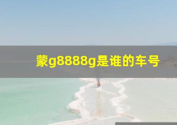 蒙g8888g是谁的车号