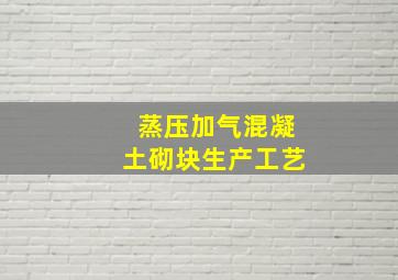 蒸压加气混凝土砌块生产工艺