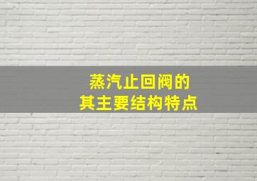 蒸汽止回阀的其主要结构特点