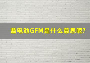 蓄电池GFM是什么意思呢?