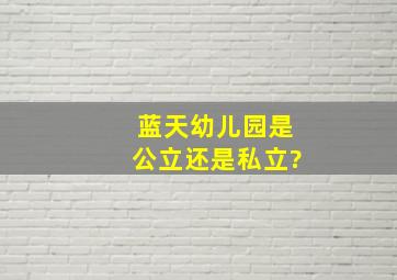 蓝天幼儿园是公立还是私立?