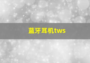 蓝牙耳机tws