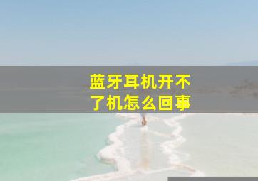 蓝牙耳机开不了机怎么回事