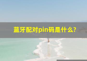 蓝牙配对pin码是什么?