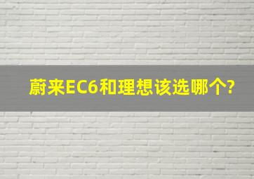 蔚来EC6和理想该选哪个?