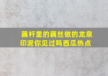 藕杆里的藕丝做的龙泉印泥,你见过吗  西瓜热点 