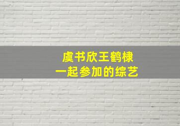 虞书欣王鹤棣一起参加的综艺