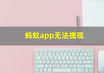 蚂蚁app无法提现