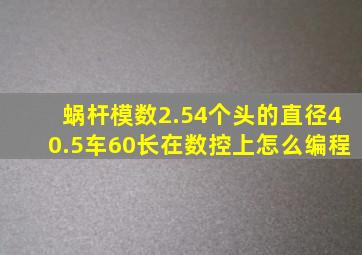 蜗杆模数2.5,4个头的,直径40.5,车60长在数控上怎么编程