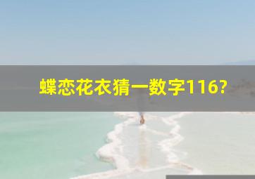 蝶恋花衣猜一数字116?