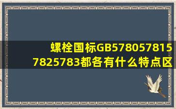 螺栓国标GB5780,5781,5782,5783都各有什么特点(区别)?