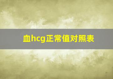 血hcg正常值对照表