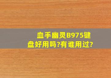 血手幽灵B975键盘好用吗?有谁用过?