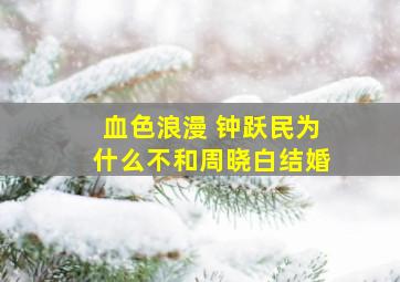 血色浪漫 钟跃民为什么不和周晓白结婚