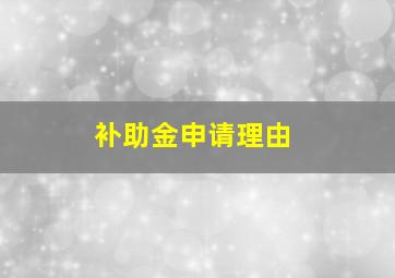 补助金申请理由