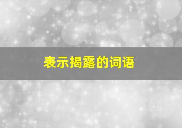 表示揭露的词语(