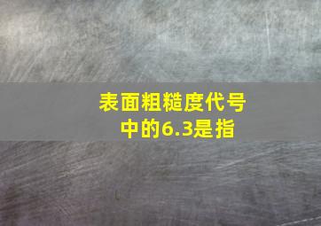 表面粗糙度代号中的6.3是指( )。