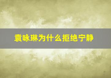 袁咏琳为什么拒绝宁静