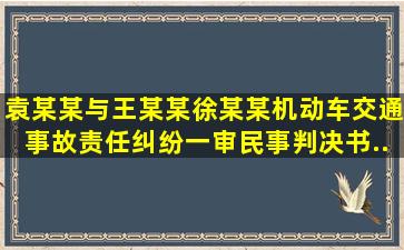 袁某某与王某某、徐某某机动车交通事故责任纠纷一审民事判决书...