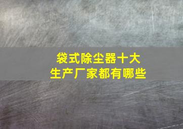 袋式除尘器十大生产厂家都有哪些