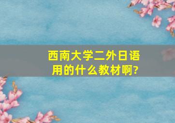 西南大学二外日语用的什么教材啊?