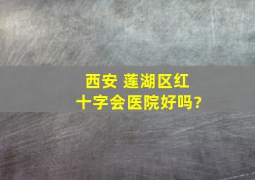 西安 莲湖区红十字会医院好吗?