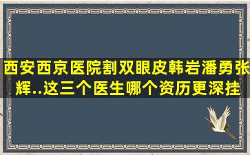 西安西京医院割双眼皮韩岩潘勇张辉..这三个医生哪个资历更深挂...