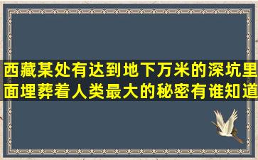 西藏某处有达到地下万米的深坑,里面埋葬着人类最大的秘密,有谁知道...