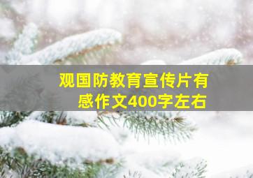 观国防教育宣传片有感作文400字左右