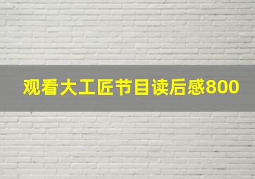 观看大工匠节目读后感800