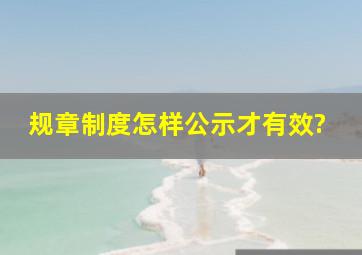 规章制度怎样公示才有效?