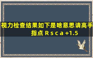 视力检查结果,如下,是啥意思请高手指点 R s c a +1.5+2.50 87 S.E.