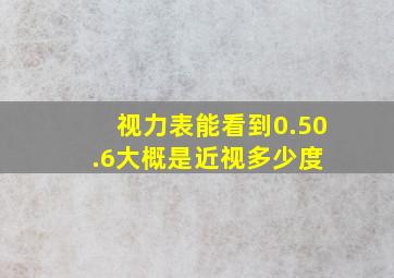 视力表能看到0.5,0.6大概是近视多少度 