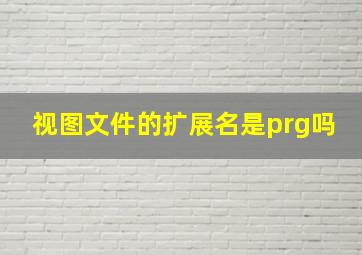 视图文件的扩展名是prg吗