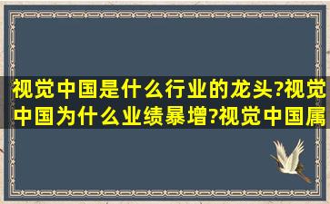 视觉中国是什么行业的龙头?视觉中国为什么业绩暴增?视觉中国属于哪...