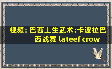 视频: 巴西土生武术:卡波拉;巴西战舞 lateef crowder 这个视频的背景...