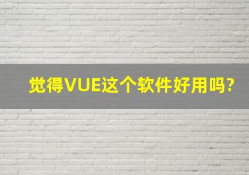 觉得VUE这个软件好用吗?