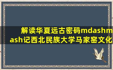 解读华夏远古密码——记西北民族大学马家窑文化研究院院长王志安