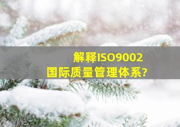 解释ISO9002国际质量管理体系?