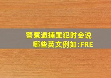 警察逮捕罪犯时会说哪些英文例如:FRE