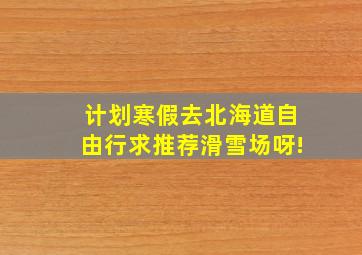 计划寒假去北海道自由行,求推荐滑雪场呀!