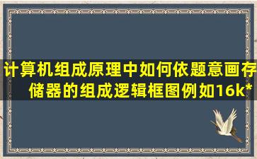 计算机组成原理中如何依题意画存储器的组成逻辑框图。例如,16k*8位...