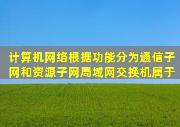 计算机网络根据功能分为通信子网和资源子网,局域网交换机属于