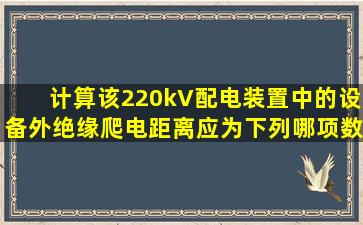 计算该220kV配电装置中的设备外绝缘爬电距离应为下列哪项数值?