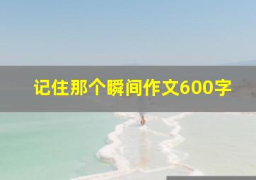 记住那个瞬间作文600字